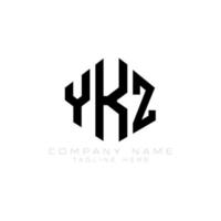 YKZ letter logo design with polygon shape. YKZ polygon and cube shape logo design. YKZ hexagon vector logo template white and black colors. YKZ monogram, business and real estate logo.