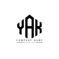 diseño de logotipo de letra yak con forma de polígono. yak polígono y diseño de logotipo en forma de cubo. yak hexágono vector logo plantilla colores blanco y negro. monograma de yak, logotipo comercial y inmobiliario.