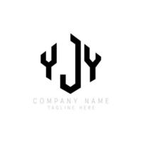 YJY letter logo design with polygon shape. YJY polygon and cube shape logo design. YJY hexagon vector logo template white and black colors. YJY monogram, business and real estate logo.