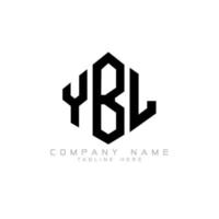 YBL letter logo design with polygon shape. YBL polygon and cube shape logo design. YBL hexagon vector logo template white and black colors. YBL monogram, business and real estate logo.