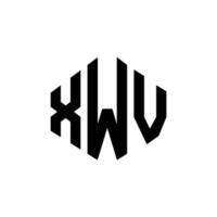 XWV letter logo design with polygon shape. XWV polygon and cube shape logo design. XWV hexagon vector logo template white and black colors. XWV monogram, business and real estate logo.