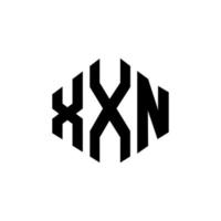 Diseño de logotipo de letra xxn con forma de polígono. Diseño de logotipo en forma de cubo y polígono xxn. xxn hexágono vector logo plantilla colores blanco y negro. Monograma xxn, logotipo empresarial y inmobiliario.