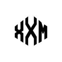 Diseño de logotipo de letra xxm con forma de polígono. Diseño de logotipo en forma de cubo y polígono xxm. xxm hexágono vector logo plantilla colores blanco y negro. Monograma xxm, logotipo empresarial y inmobiliario.