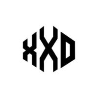 XXO letter logo design with polygon shape. XXO polygon and cube shape logo design. XXO hexagon vector logo template white and black colors. XXO monogram, business and real estate logo.