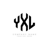 diseño de logotipo de letra yxl con forma de polígono. diseño de logotipo en forma de cubo y polígono yxl. Yxl hexágono vector logo plantilla colores blanco y negro. monograma yxl, logotipo comercial e inmobiliario.