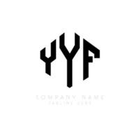 diseño de logotipo de letra yyf con forma de polígono. yyf polígono y diseño de logotipo en forma de cubo. yyf hexágono vector logo plantilla colores blanco y negro. monograma yyf, logotipo comercial e inmobiliario.