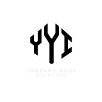 YYI letter logo design with polygon shape. YYI polygon and cube shape logo design. YYI hexagon vector logo template white and black colors. YYI monogram, business and real estate logo.