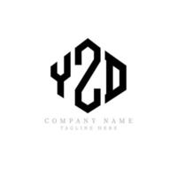 YZD letter logo design with polygon shape. YZD polygon and cube shape logo design. YZD hexagon vector logo template white and black colors. YZD monogram, business and real estate logo.