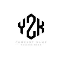 YZK letter logo design with polygon shape. YZK polygon and cube shape logo design. YZK hexagon vector logo template white and black colors. YZK monogram, business and real estate logo.