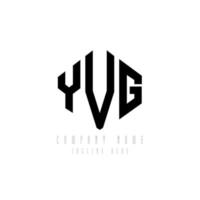 YVG letter logo design with polygon shape. YVG polygon and cube shape logo design. YVG hexagon vector logo template white and black colors. YVG monogram, business and real estate logo.
