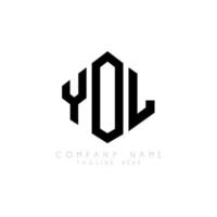 YOL letter logo design with polygon shape. YOL polygon and cube shape logo design. YOL hexagon vector logo template white and black colors. YOL monogram, business and real estate logo.