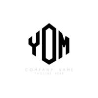 diseño de logotipo de letra yom con forma de polígono. yom polígono y diseño de logotipo en forma de cubo. yom hexágono vector logo plantilla colores blanco y negro. yom monograma, logotipo comercial e inmobiliario.