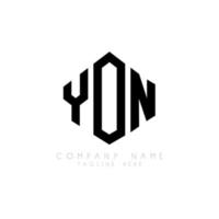 YON letter logo design with polygon shape. YON polygon and cube shape logo design. YON hexagon vector logo template white and black colors. YON monogram, business and real estate logo.