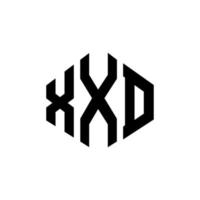 Diseño de logotipo de letra xxd con forma de polígono. Diseño de logotipo en forma de cubo y polígono xxd. xxd hexágono vector logo plantilla colores blanco y negro. Monograma xxd, logotipo empresarial y inmobiliario.