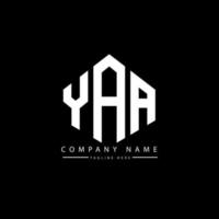 YAA letter logo design with polygon shape. YAA polygon and cube shape logo design. YAA hexagon vector logo template white and black colors. YAA monogram, business and real estate logo.