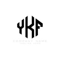 YKF letter logo design with polygon shape. YKF polygon and cube shape logo design. YKF hexagon vector logo template white and black colors. YKF monogram, business and real estate logo.