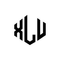 diseño de logotipo de letra xlu con forma de polígono. diseño de logotipo en forma de cubo y polígono xlu. xlu hexágono vector logo plantilla colores blanco y negro. monograma xlu, logotipo empresarial y inmobiliario.