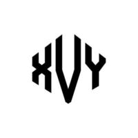 diseño de logotipo de letra xvy con forma de polígono. xvy polígono y diseño de logotipo en forma de cubo. xvy hexágono vector logo plantilla colores blanco y negro. xvy monograma, logotipo comercial e inmobiliario.