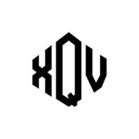 XQV letter logo design with polygon shape. XQV polygon and cube shape logo design. XQV hexagon vector logo template white and black colors. XQV monogram, business and real estate logo.