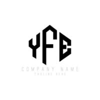 diseño de logotipo de letra yfe con forma de polígono. yfe polígono y diseño de logotipo en forma de cubo. yfe hexágono vector logo plantilla colores blanco y negro. monograma yfe, logotipo comercial e inmobiliario.