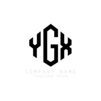 YGX letter logo design with polygon shape. YGX polygon and cube shape logo design. YGX hexagon vector logo template white and black colors. YGX monogram, business and real estate logo.