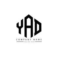 YAD letter logo design with polygon shape. YAD polygon and cube shape logo design. YAD hexagon vector logo template white and black colors. YAD monogram, business and real estate logo.