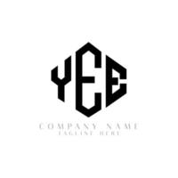 YEE letter logo design with polygon shape. YEE polygon and cube shape logo design. YEE hexagon vector logo template white and black colors. YEE monogram, business and real estate logo.