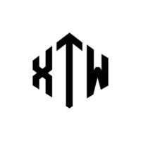 diseño de logotipo de letra xtw con forma de polígono. diseño de logotipo en forma de cubo y polígono xtw. xtw hexágono vector logo plantilla colores blanco y negro. Monograma xtw, logotipo comercial e inmobiliario.