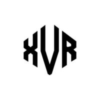 diseño de logotipo de letra xvr con forma de polígono. xvr polígono y diseño de logotipo en forma de cubo. xvr hexágono vector logo plantilla colores blanco y negro. Monograma xvr, logotipo empresarial y inmobiliario.