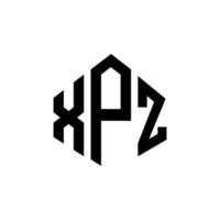 XPZ letter logo design with polygon shape. XPZ polygon and cube shape logo design. XPZ hexagon vector logo template white and black colors. XPZ monogram, business and real estate logo.