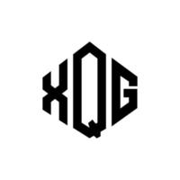 diseño de logotipo de letra xqg con forma de polígono. Diseño de logotipo en forma de cubo y polígono xqg. xqg hexágono vector logo plantilla colores blanco y negro. monograma xqg, logotipo comercial e inmobiliario.