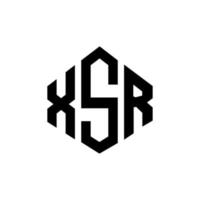 XSR letter logo design with polygon shape. XSR polygon and cube shape logo design. XSR hexagon vector logo template white and black colors. XSR monogram, business and real estate logo.