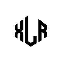 diseño de logotipo de letra xlr con forma de polígono. diseño de logotipo en forma de cubo y polígono xlr. xlr hexágono vector logo plantilla colores blanco y negro. monograma xlr, logotipo empresarial y inmobiliario.