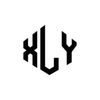 diseño de logotipo de letra xly con forma de polígono. diseño de logotipo en forma de cubo y polígono xly. xly hexágono vector logo plantilla colores blanco y negro. monograma xly, logotipo comercial e inmobiliario.