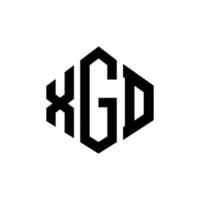 XGD letter logo design with polygon shape. XGD polygon and cube shape logo design. XGD hexagon vector logo template white and black colors. XGD monogram, business and real estate logo.