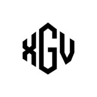 XGV letter logo design with polygon shape. XGV polygon and cube shape logo design. XGV hexagon vector logo template white and black colors. XGV monogram, business and real estate logo.