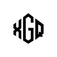 diseño de logotipo de letra xgq con forma de polígono. Diseño de logotipo en forma de cubo y polígono xgq. xgq hexágono vector logo plantilla colores blanco y negro. Monograma xgq, logotipo empresarial y inmobiliario.