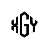 XGY letter logo design with polygon shape. XGY polygon and cube shape logo design. XGY hexagon vector logo template white and black colors. XGY monogram, business and real estate logo.