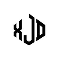 XJD letter logo design with polygon shape. XJD polygon and cube shape logo design. XJD hexagon vector logo template white and black colors. XJD monogram, business and real estate logo.