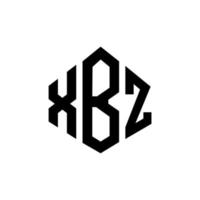 diseño de logotipo de letra xbz con forma de polígono. Diseño de logotipo en forma de cubo y polígono xbz. Plantilla de logotipo vectorial hexagonal xbz colores blanco y negro. Monograma xbz, logotipo empresarial y inmobiliario. vector