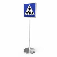 Pedestrian crossing sign 3d modelling photo