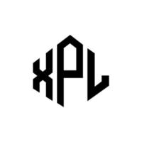 XPL letter logo design with polygon shape. XPL polygon and cube shape logo design. XPL hexagon vector logo template white and black colors. XPL monogram, business and real estate logo.