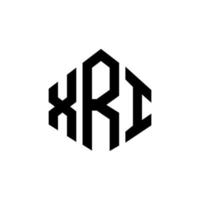 diseño de logotipo de letra xri con forma de polígono. diseño de logotipo en forma de cubo y polígono xri. xri hexágono vector logo plantilla colores blanco y negro. monograma xri, logotipo empresarial y inmobiliario.