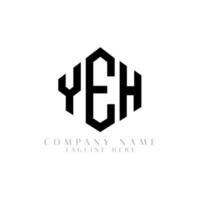 YEH letter logo design with polygon shape. YEH polygon and cube shape logo design. YEH hexagon vector logo template white and black colors. YEH monogram, business and real estate logo.