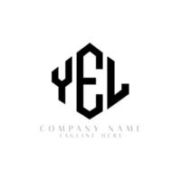 YEL letter logo design with polygon shape. YEL polygon and cube shape logo design. YEL hexagon vector logo template white and black colors. YEL monogram, business and real estate logo.