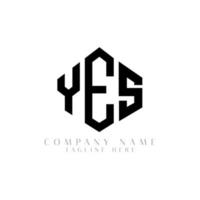 YES letter logo design with polygon shape. YES polygon and cube shape logo design. YES hexagon vector logo template white and black colors. YES monogram, business and real estate logo.