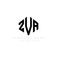 ZVA letter logo design with polygon shape. ZVA polygon and cube shape logo design. ZVA hexagon vector logo template white and black colors. ZVA monogram, business and real estate logo.