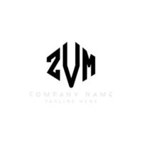 ZVM letter logo design with polygon shape. ZVM polygon and cube shape logo design. ZVM hexagon vector logo template white and black colors. ZVM monogram, business and real estate logo.