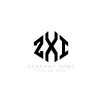 ZXI letter logo design with polygon shape. ZXI polygon and cube shape logo design. ZXI hexagon vector logo template white and black colors. ZXI monogram, business and real estate logo.