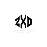 ZXD letter logo design with polygon shape. ZXD polygon and cube shape logo design. ZXD hexagon vector logo template white and black colors. ZXD monogram, business and real estate logo.